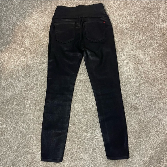 SPANX Alexia Black Wax Denim Leggings - Picture 4 of 10
